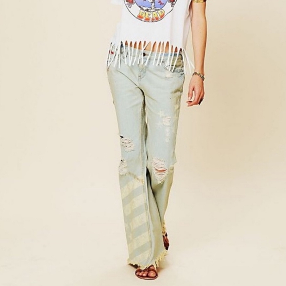 Sale- American Flag Free People Flared Jeans